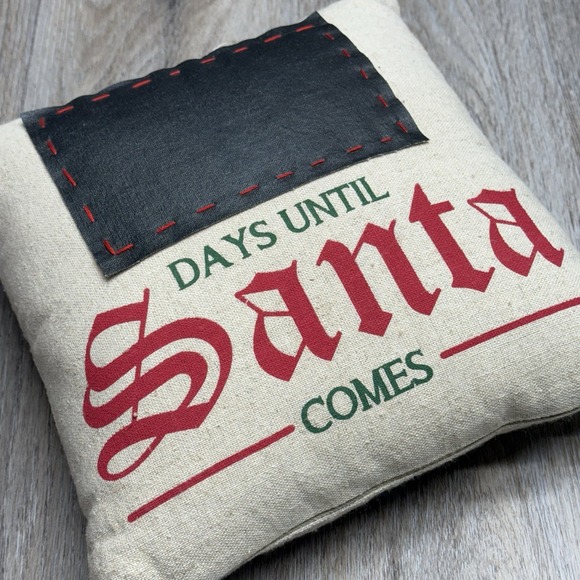 Pier 1 Imports Other - Pier 1 Imports Christmas Throw Pillow Advent Countdown Chalkboard NWOT 11"